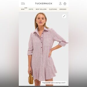 Tuckernuck Red Stripe Linen Whipstitch Callahan Dress XL